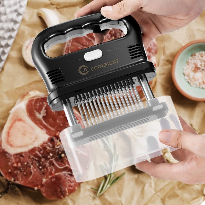 JY COOKMENT Meat Tenderizer Tool with 48 Stainless Steel Ultra Sharp Needle Blades  Detachable Kitchen Cooking Tool Best For Tenderizing  BBQ  Marinade - Image 3